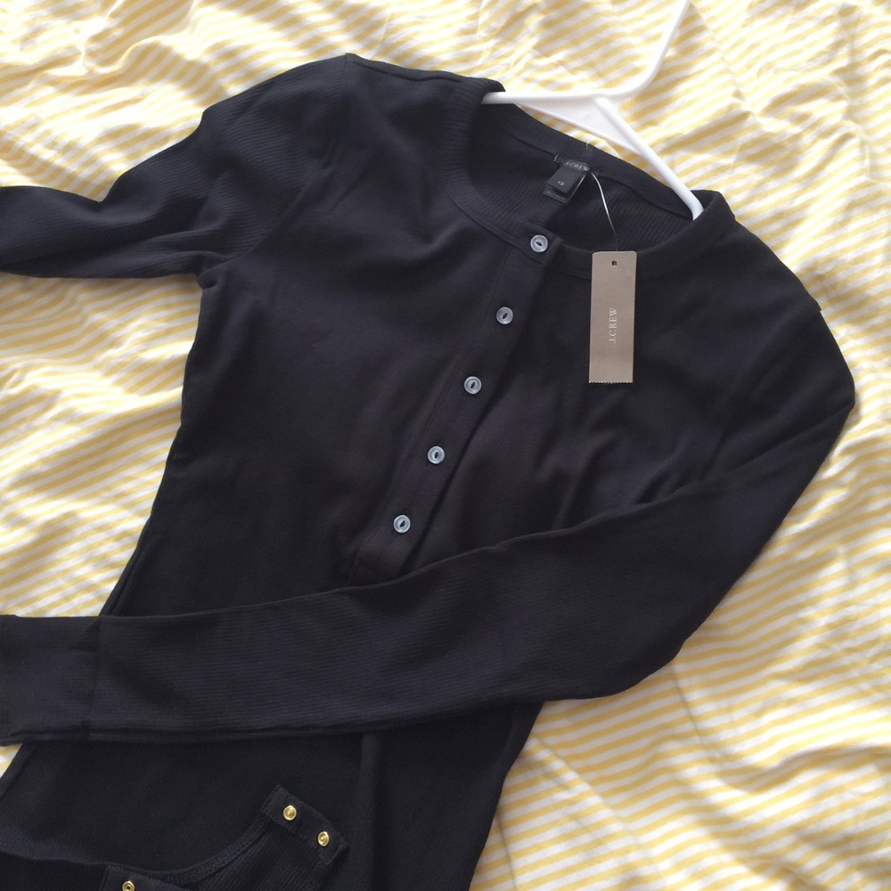 Last One! NWT J.Crew Henley black basic bodysuit - Picture 4 of 6